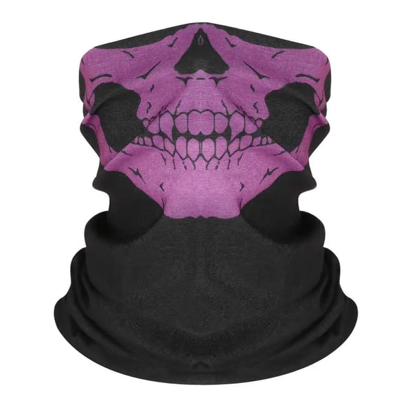 Hodeskallemaske - Lys lilla bringebær - Skjerf - Bandana - Halstørkle - Skimaske