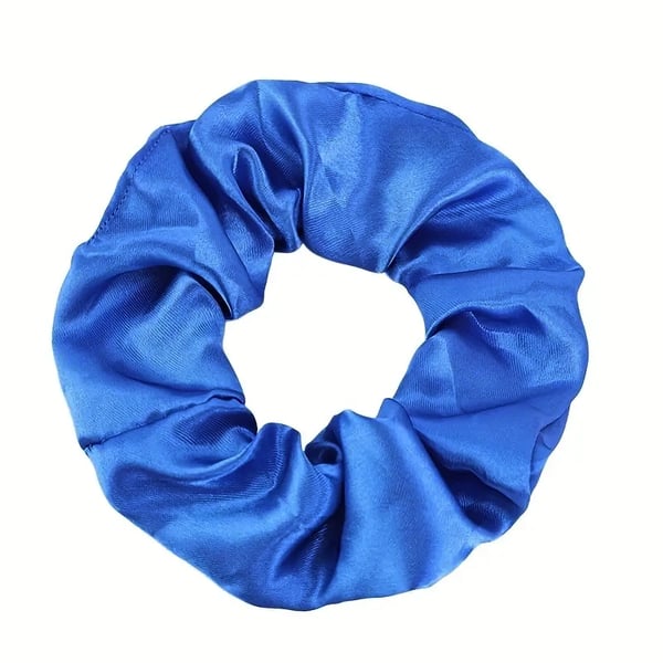 Hårbånd - Scrunchie - Sateng - 9 cm - Sjøblå