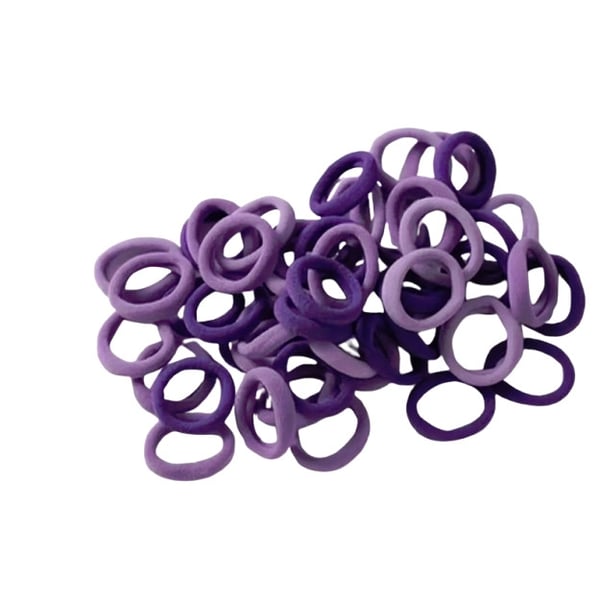 Elastiska hårsnoddar - Hårband - 100st - 20mm - Lila mix