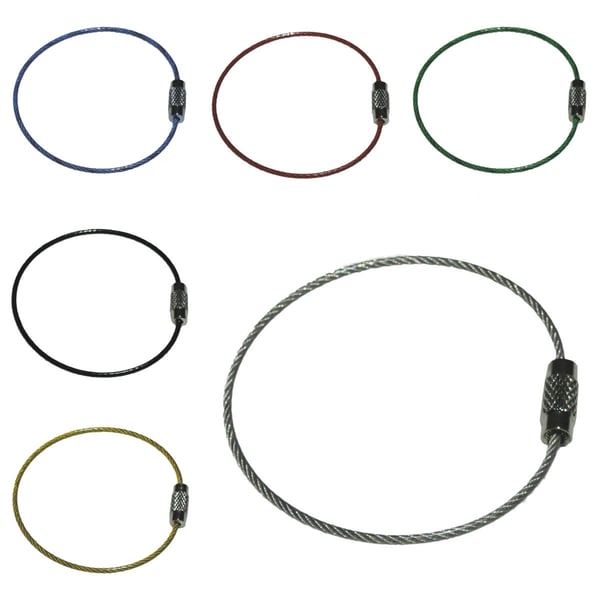 Nøkkelring i ståltråd - 50 mm diameter - 1,5 mm tykkelse - Flere fargevalg