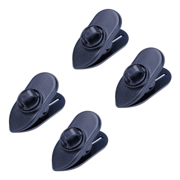 Hållare till hörlurssladd - hörlursklämma - 4-pack - Svart [Small]
