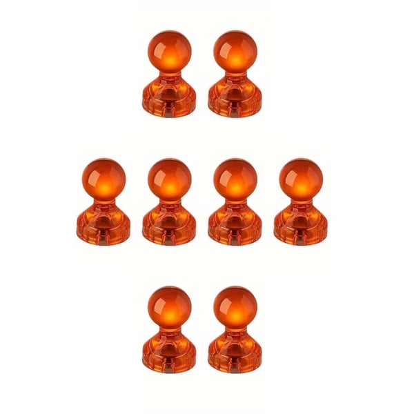 Køleskabsmagnet - Nålemagnet - Akryl - 8 stk. - Orange