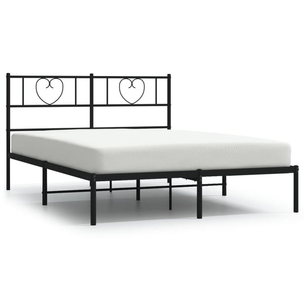 vidaXL Sengeramme i metall med hodegavl svart 160x200 cm