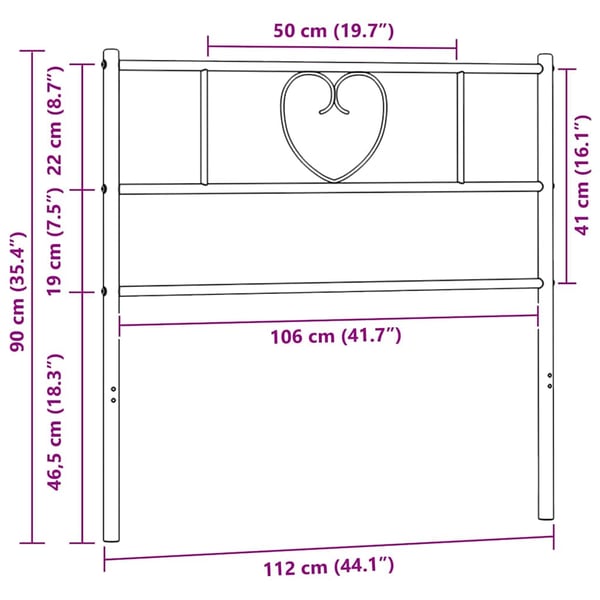 vidaXL udskiftningsgavl 107 cm metal sort