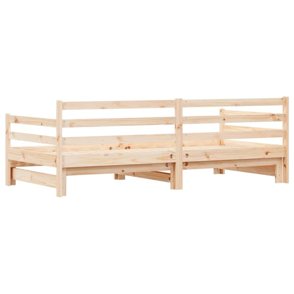 vidaXL Uttrekkbar dagseng 90x200 cm heltre furu