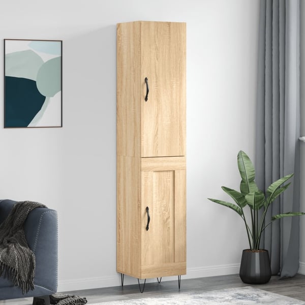vidaXL skab 34,5x34x180 cm konstrueret træ sonoma-eg
