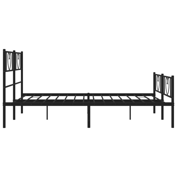 vidaXL Sengeramme i metall uten madrass med fotgavl svart 160x200 cm