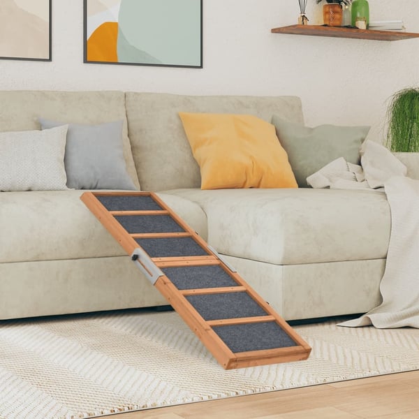 vidaXL Hunderampe grå 120x30 cm heltre gran