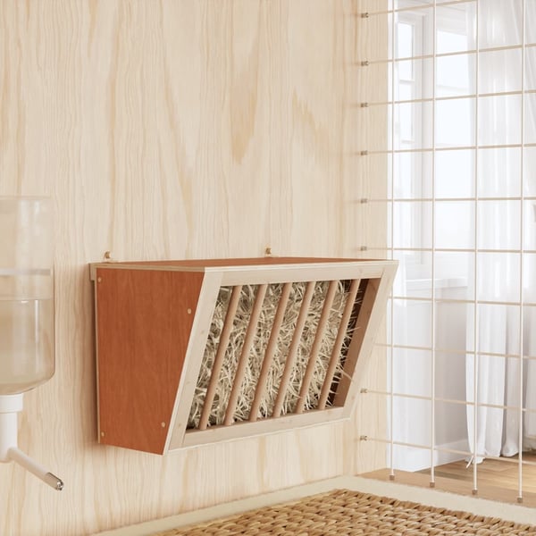 vidaXL kaninfoderautomat 37x18,5x23 cm massivt fyrretræ