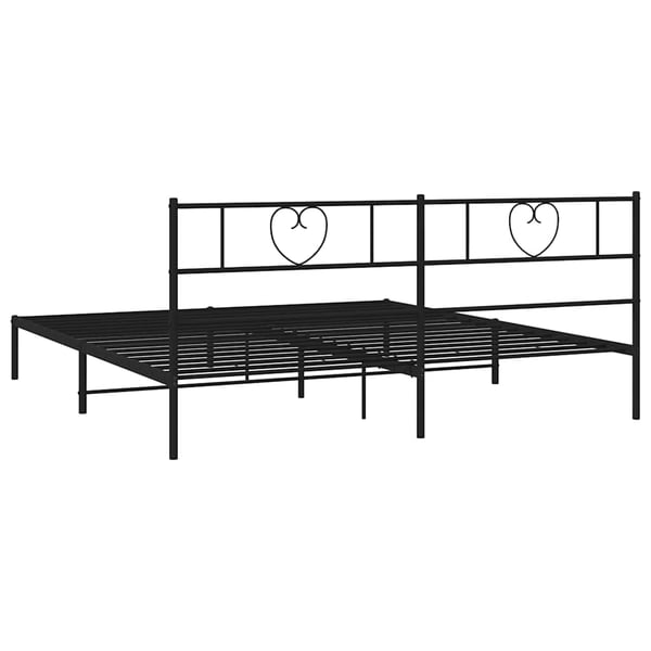 vidaXL Sengeramme i metall med sengegavl svart 180x200 cm