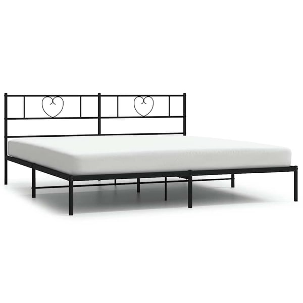 vidaXL Sengeramme i metall med sengegavl svart 180x200 cm