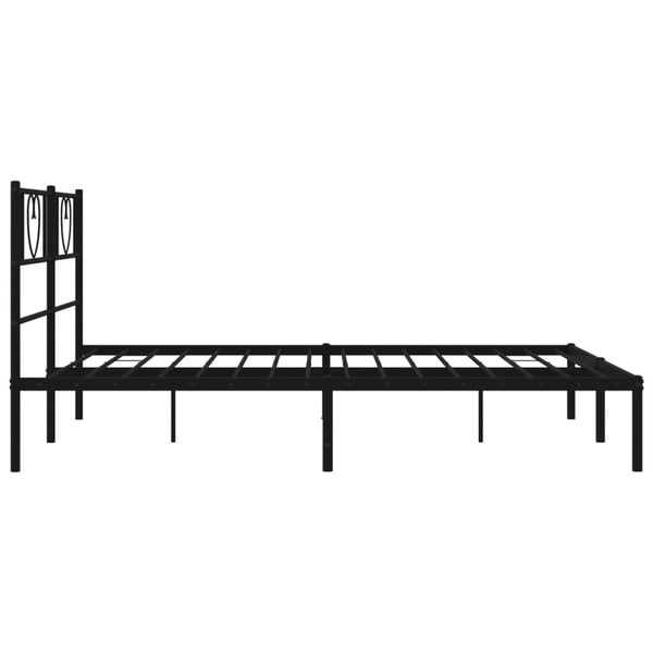 vidaXL Sengeramme i metall med sengegavl svart 140x200 cm