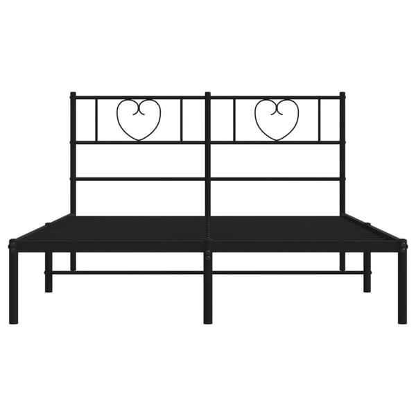vidaXL Sengeramme i metall med sengegavl svart 140x200 cm