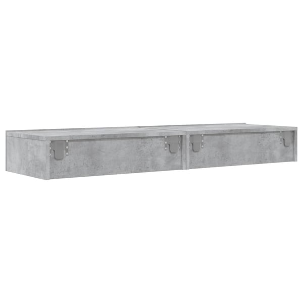 vidaXL TV-tasot LED-valoilla 2 kpl betoninharmaa 60x35x15,5 cm