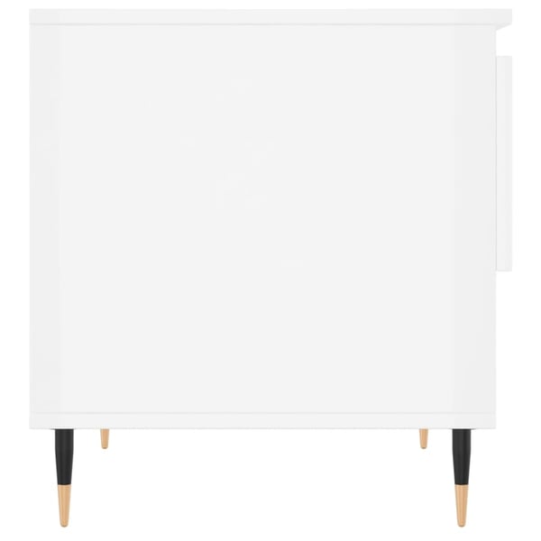 vidaXL Salongbord 2 stk høyglans hvit 50x46x50 cm konstruert tre