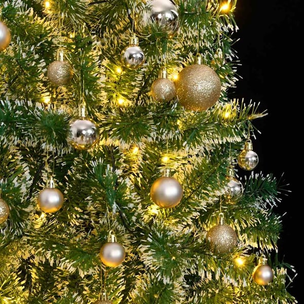 vidaXL Tekojoulukuusi 300 LED-valoa joulupallot ja lumihuurre 240 cm