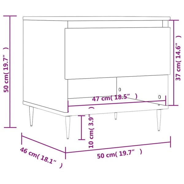 vidaXL Salongbord betonggrå 50x46x50 cm konstruert tre