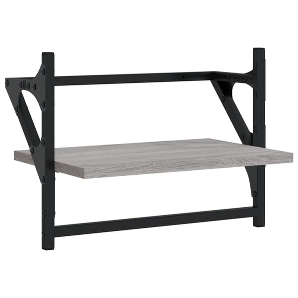 vidaXL væghylder med stænger 2 stk. 40x25x30 cm grå sonoma-eg