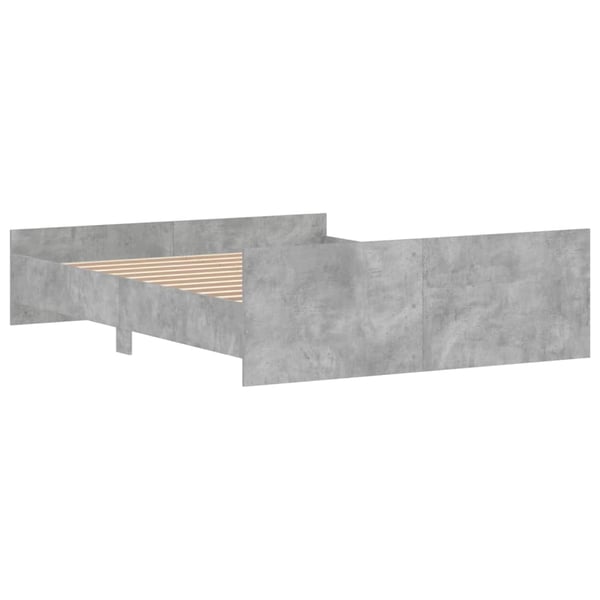 vidaXL Sengeramme med hode- og fotgavl betonggrå 160x200 cm
