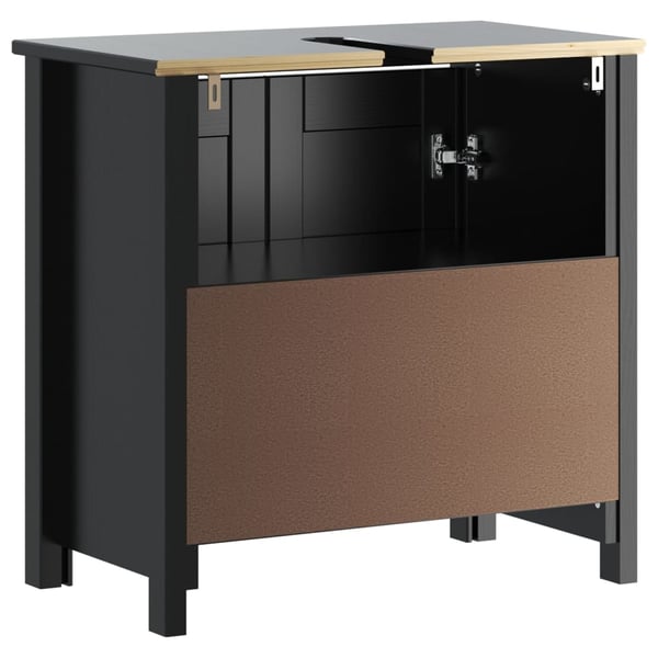 vidaXL underskab BERG 60x34x59 cm massivt fyrretræ sort