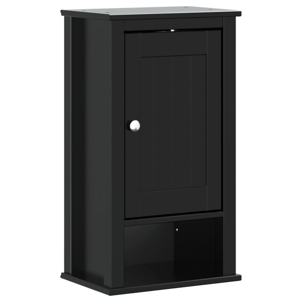 vidaXL vægskab til badeværelse BERG 40x27x71,5 cm massivt fyr sort