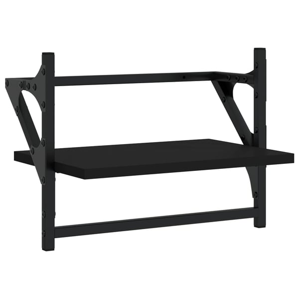 vidaXL væghylder med stænger 2 stk. 40x25x30 cm sort