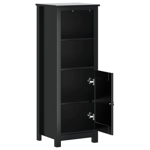 vidaXL badeværelsesskab BERG 40x34x110 cm massivt fyrretræ sort