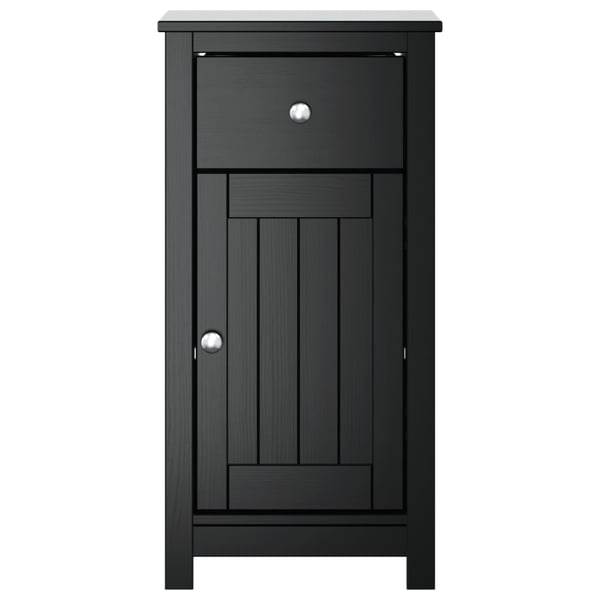 vidaXL Baderomsskap BERG svart 40x34x80 cm heltre furu