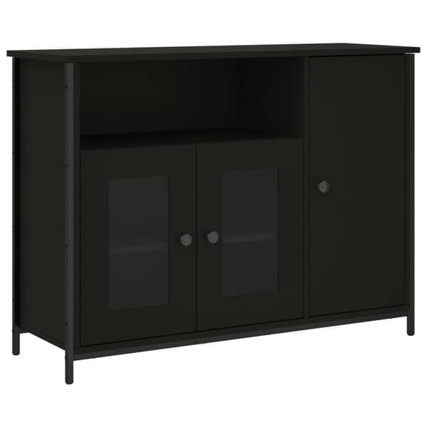 vidaXL skænk 100x35x75 cm konstrueret træ sort