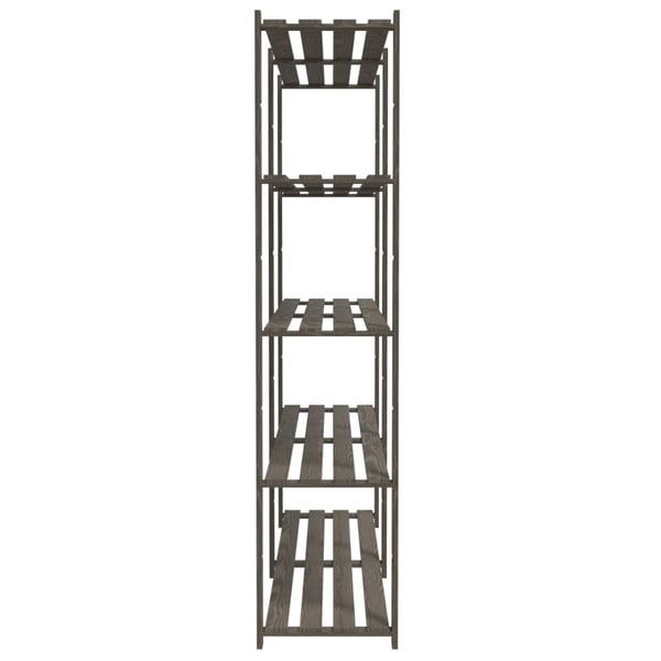 vidaXL Oppbevaringshylle 5 etasjer grå 170x38x170 cm heltre furu