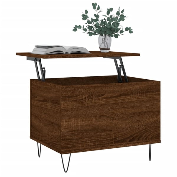 vidaXL Salongbord brun eik 60x44,5x45 cm konstruert tre