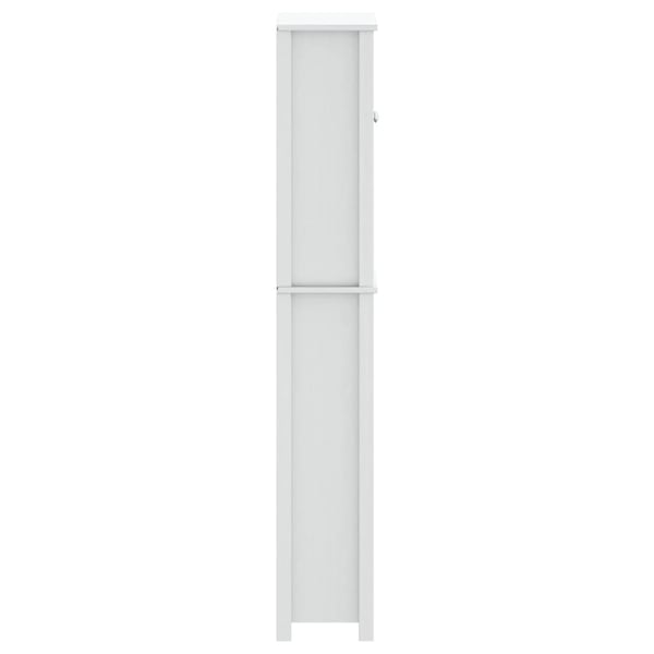 vidaXL opbevaringsskab til toilet BERG 60x27x164,5 cm massivt træ hvid