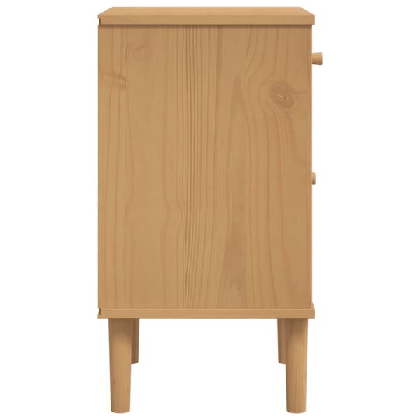vidaXL Nattbord SENJA rotting utseende brun 40x35x65 cm heltre furu