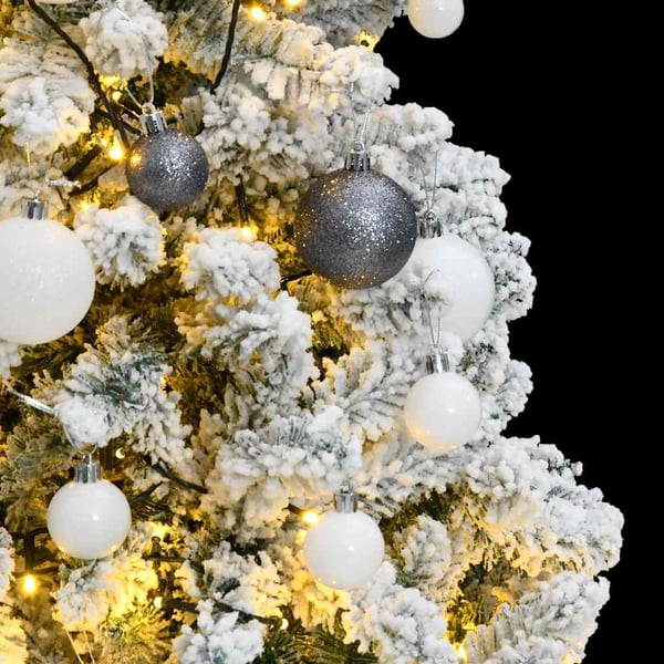 vidaXL kunstigt juletræ 150 LED'er og kuglesæt hængslet 120 cm