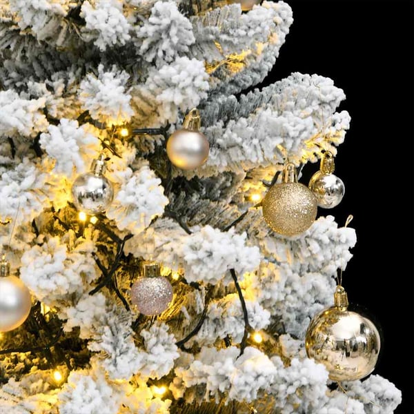 vidaXL Kunstig hengslet juletre med 150 LED og kulesett 150 cm