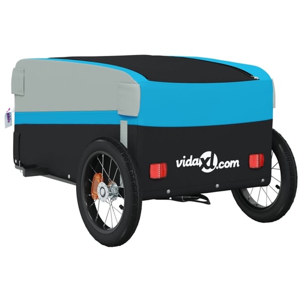 vidaXL Sykkelvogn svart og blå 30 kg jern