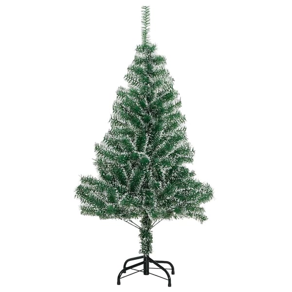 vidaXL Plastgran 150 LEDs&kulor&snö 120 cm