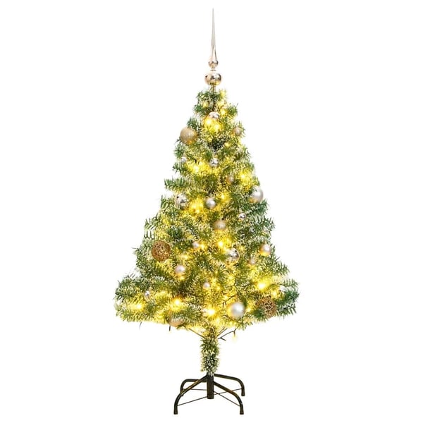 vidaXL Tekojoulukuusi 150 LED-valoa joulupallot ja lumihuurre 150 cm