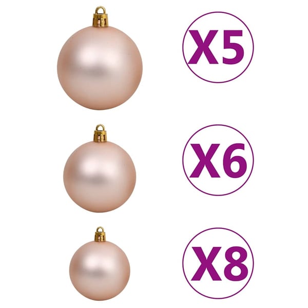 vidaXL Kunstig hengslet juletre med 150 LED og kulesett 120 cm