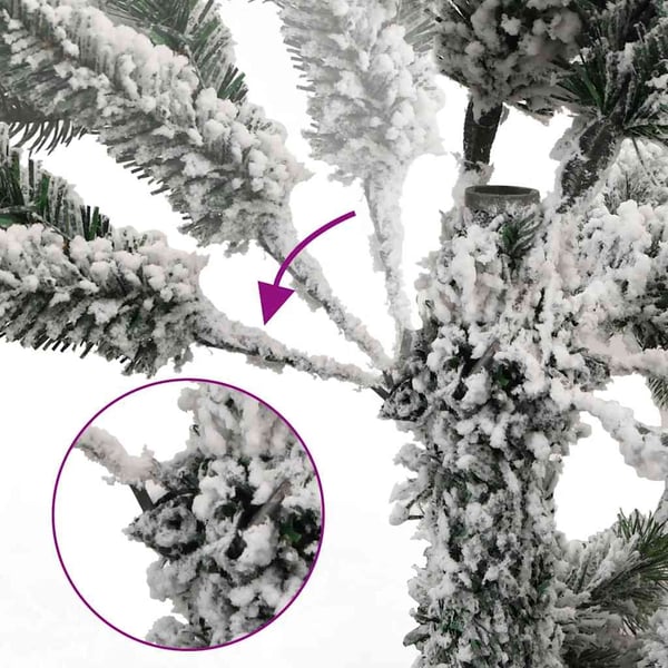 vidaXL kunstigt juletræ 150 LED'er og kuglesæt hængslet 150 cm