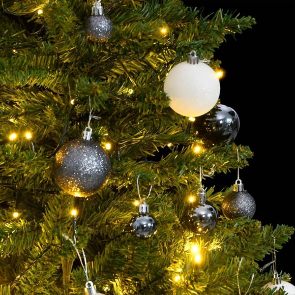 vidaXL kunstigt juletræ 150 LED'er og kuglesæt hængslet 150 cm