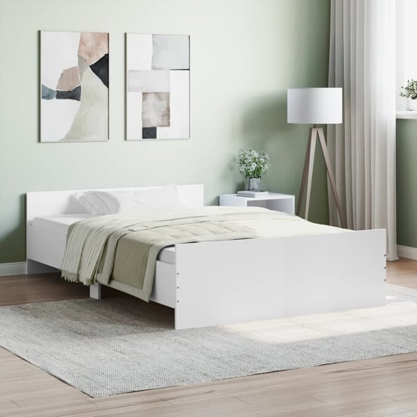 vidaXL Sengeramme med hode- og fotgavl hvit 120x190 cm
