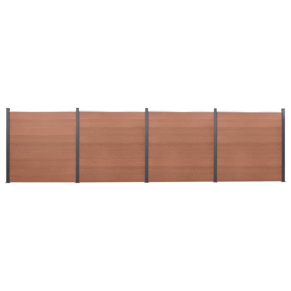vidaXL hegnspanelsæt 699x186 cm WPC brun