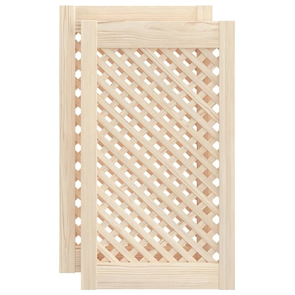 vidaXL skabslåger 2 stk. 39,5x69 cm gitterdesign massivt fyrretræ