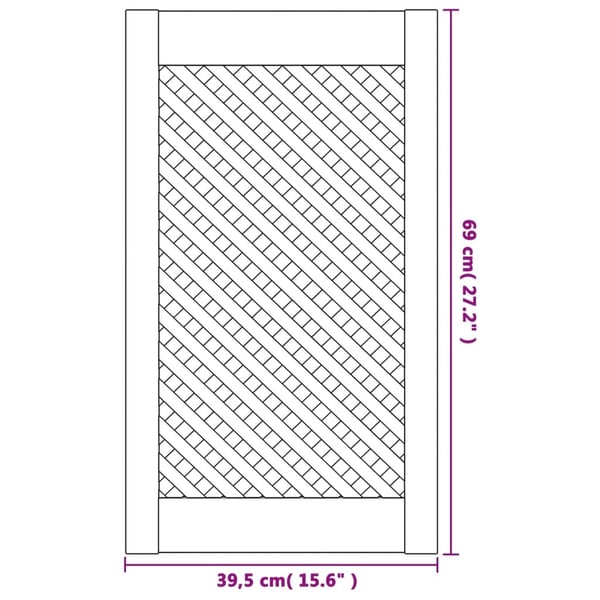 vidaXL skabslåger 2 stk. 39,5x69 cm gitterdesign massivt fyrretræ