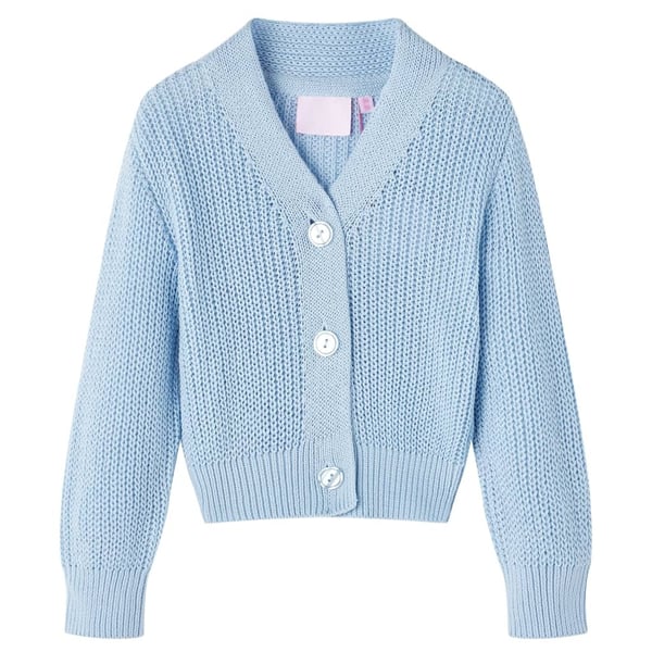 vidaXL Cardigan for barn strikket blå 128