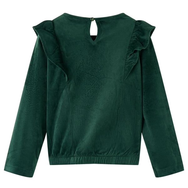 vidaXL Bluse for barn med volanger mørkegrønn 104