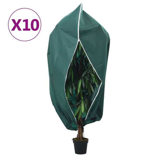 vidaXL Plantefleecetrekk med glidelås 10 stk 70 g/m² 3,93x3 m