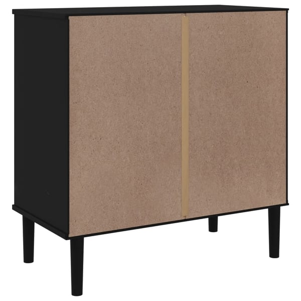vidaXL Kommode SENJA rotting-utseende svart 80x40x80 cm heltre furu