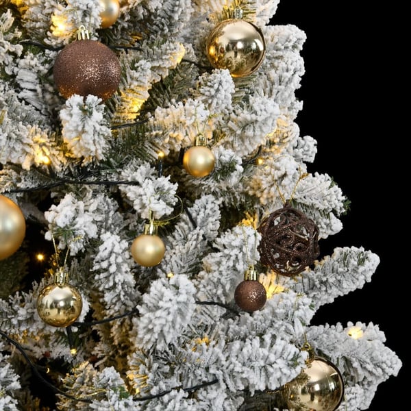 vidaXL Kunstig hengslet juletre med 300 LED og kulesett 270 cm